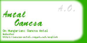 antal oancsa business card